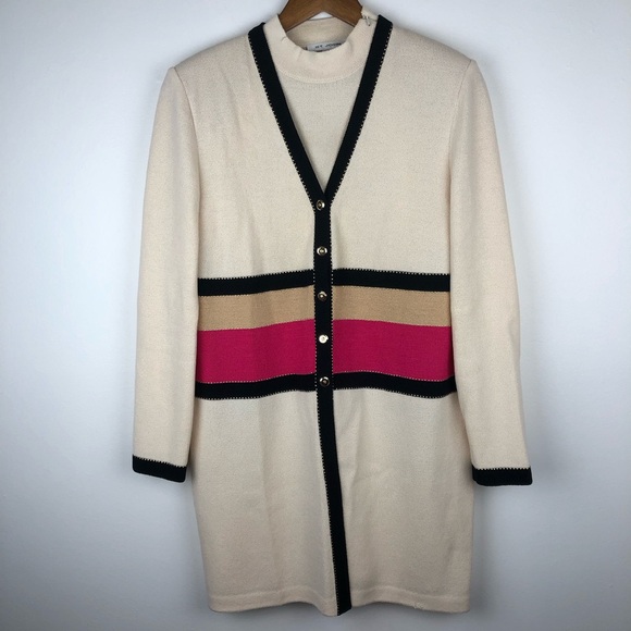 ST JOHN Sleeveless Tank Sweater and Cardigan Set - Picture 1 of 16